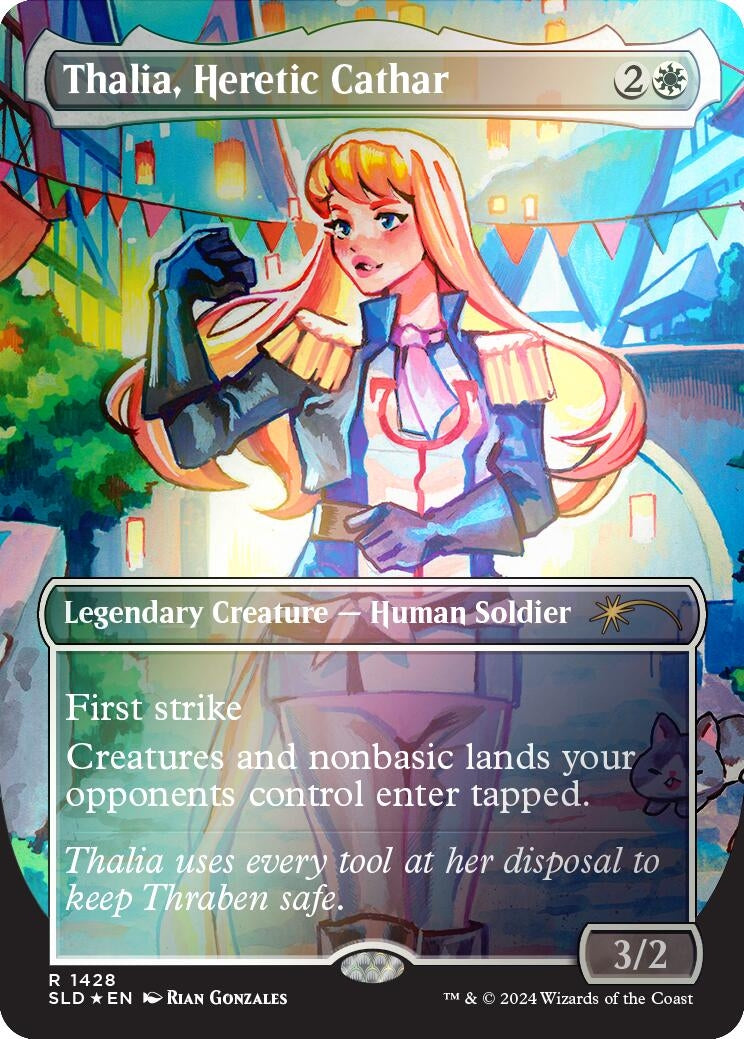 Image for Thalia, Heretic Cathar (Rainbow Foil) (1428) (SLD) - Magic: The Gathering