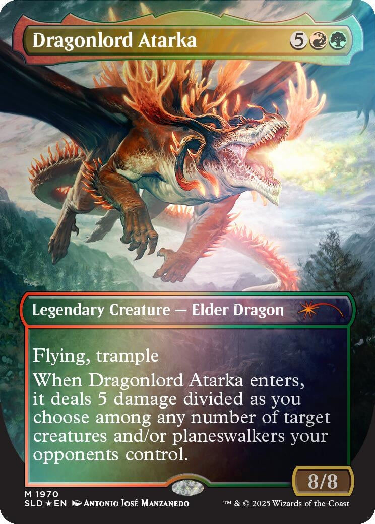Image for Dragonlord Atarka (Rainbow Foil) (1970) - Magic: The Gathering