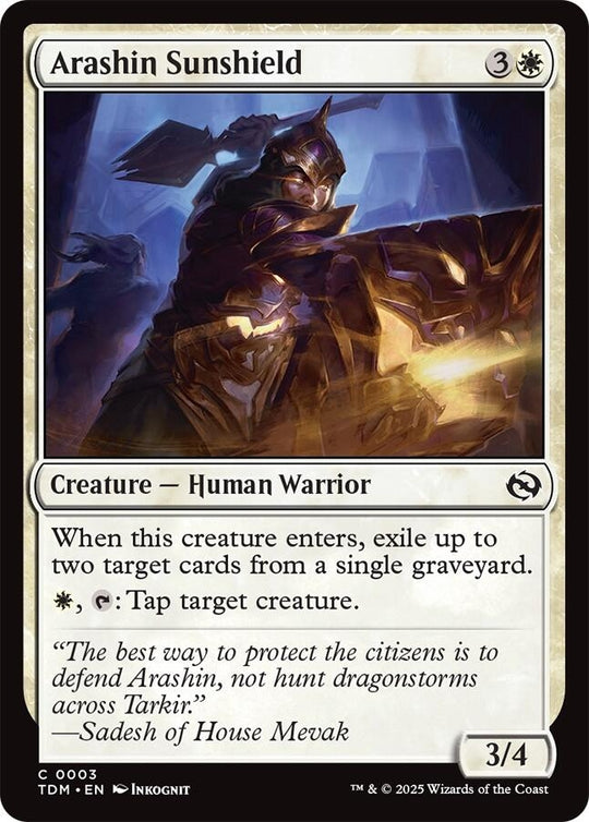 Image for Arashin Sunshield (3) (TDM) - Magic: The Gathering