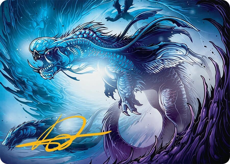 Image for Roiling Dragonstorm Art Card (33/54) (Gold-Stamped Signature) (33) (AATDM) - Magic: The Gathering