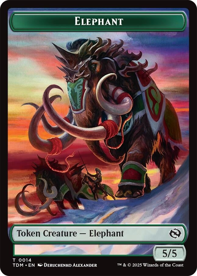Image for Elephant // Treasure Double-Sided Token (14 // 16) - Magic: The Gathering