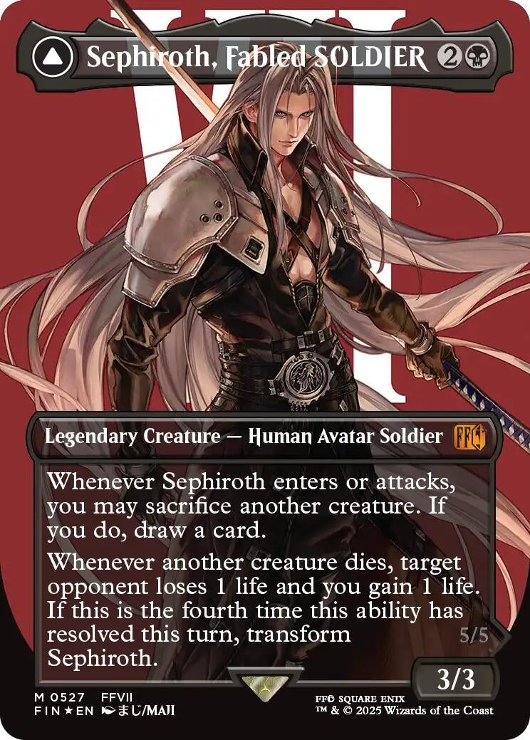 Image for Sephiroth, Fabled SOLDIER (Borderless) (Surge Foil) (527) - Magic: The Gathering