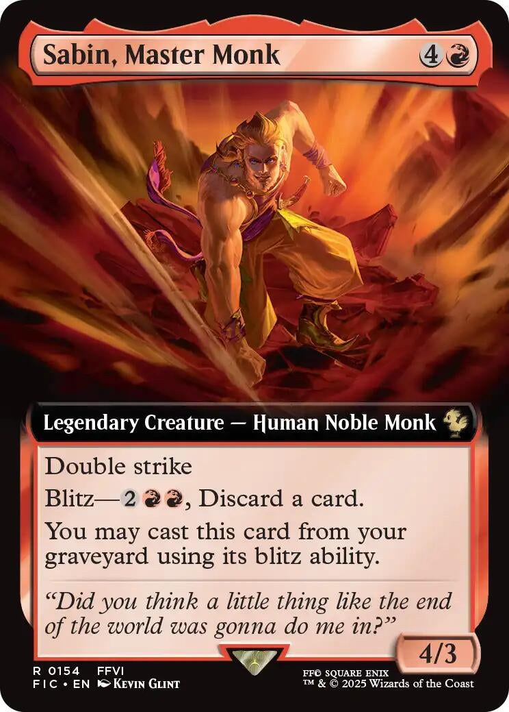 Image for Sabin, Master Monk (Extended Art) (154) - Magic: The Gathering
