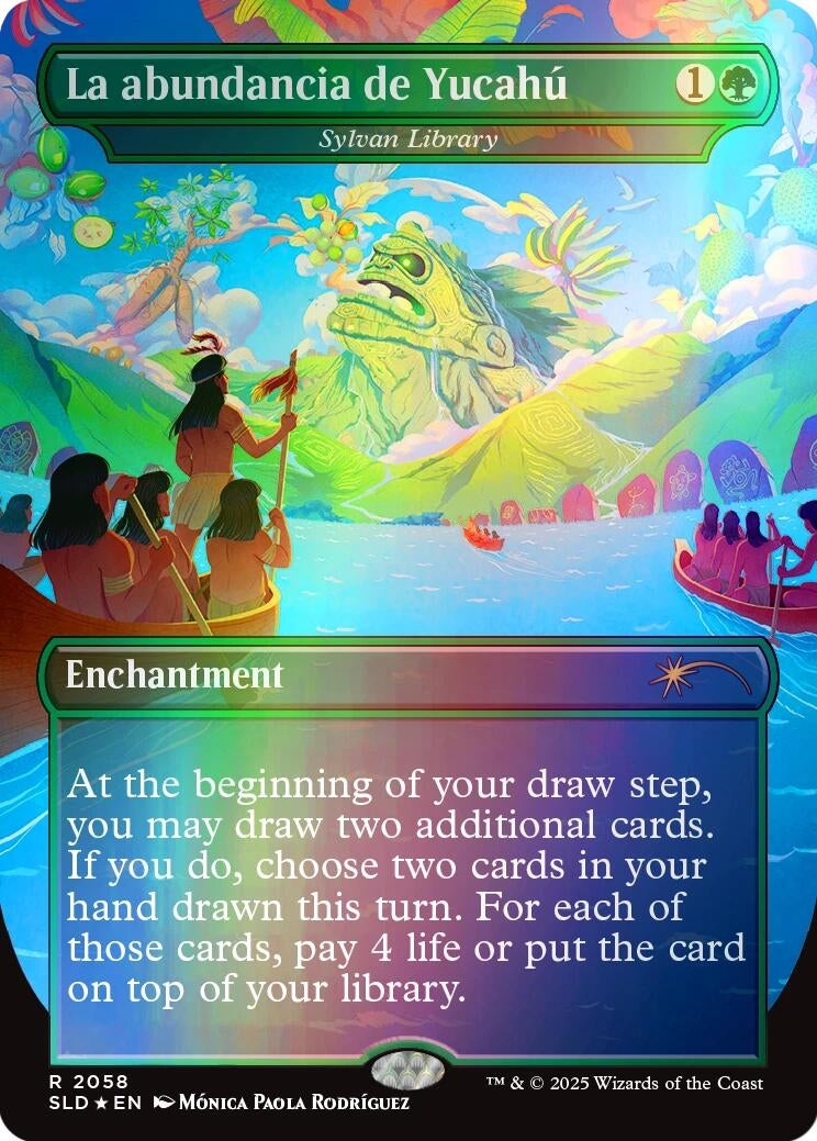 Image for La abundancia de Yucahú - Sylvan Library (Rainbow Foil) (2058) - Magic: The Gathering
