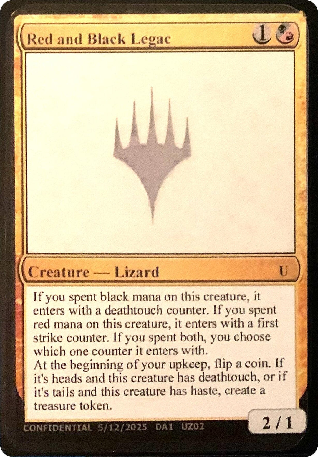 Image for Red and Black Legac (UNK) - Magic: The Gathering