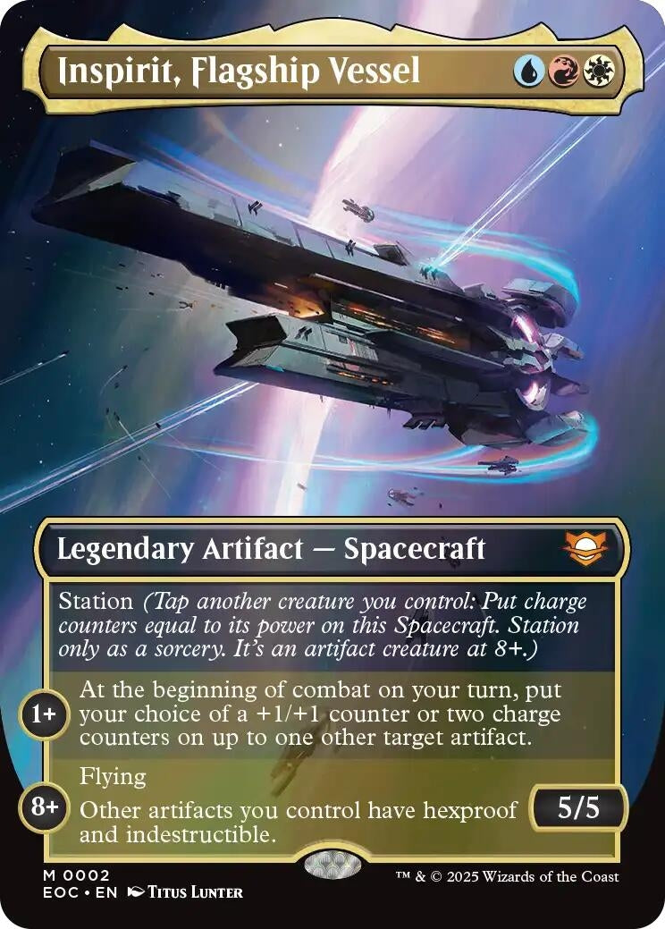 Image for Inspirit, Flagship Vessel (Borderless) (2) (EOC) - Magic: The Gathering