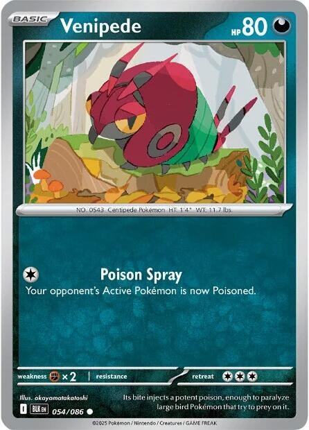 Image for Venipede (054/086) (BLK) - Pokemon
