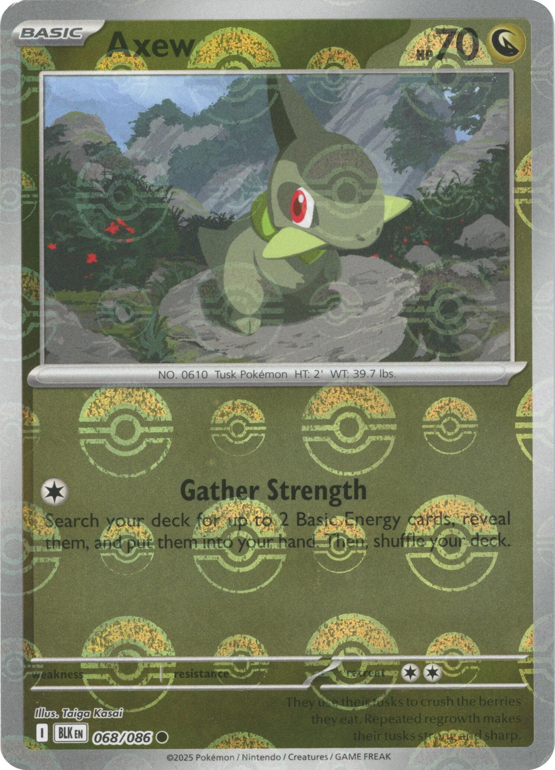 Image for Axew (Poke Ball Pattern) (068/086) (BLK) - Pokemon