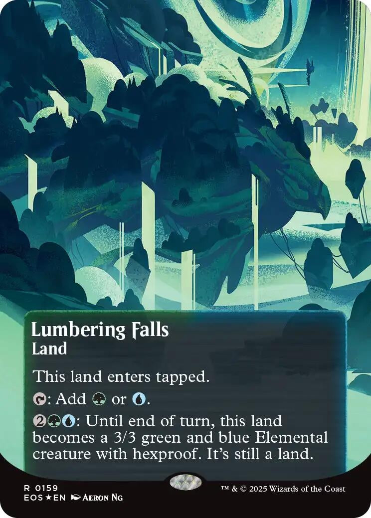 Image for Lumbering Falls (0159) (Borderless) (Galaxy Foil) (159) - Magic: The Gathering