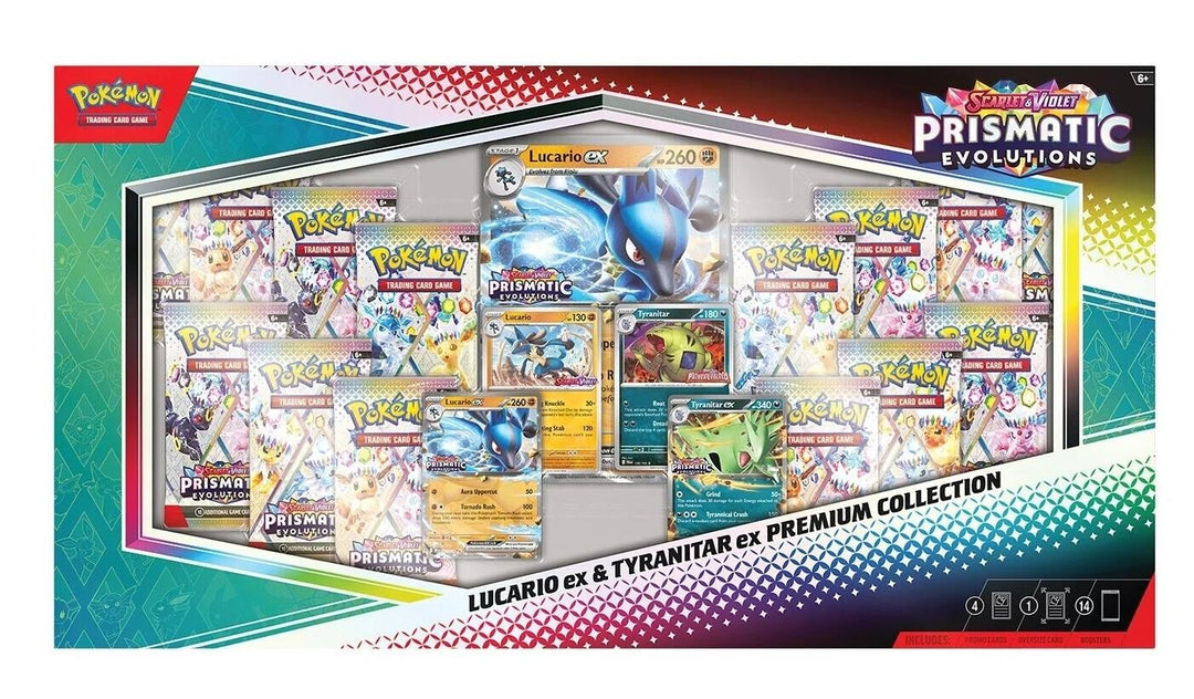 Image for Prismatic Evolutions Lucario ex & Tyranitar ex Premium Collection (Sam's Club) - Pokemon