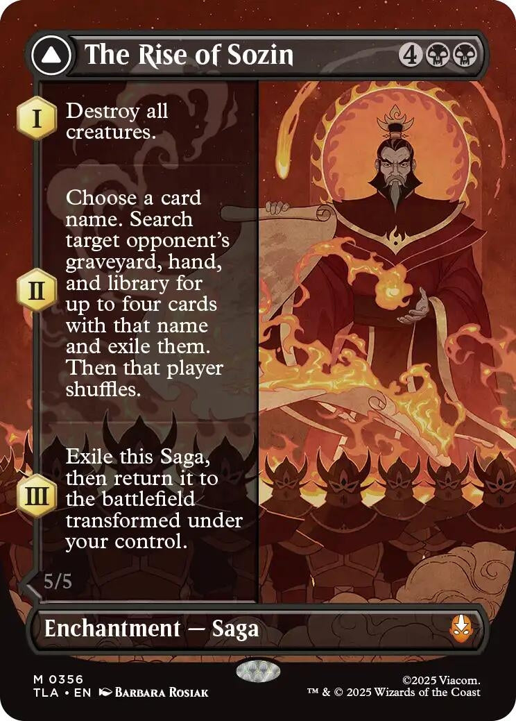 Image for The Rise of Sozin (Borderless) (356) (TLA) - Magic: The Gathering