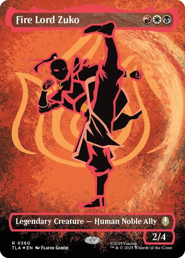 Image for Fire Lord Zuko (Borderless) (Neon Ink Foil) (360) (TLA) - Magic: The Gathering