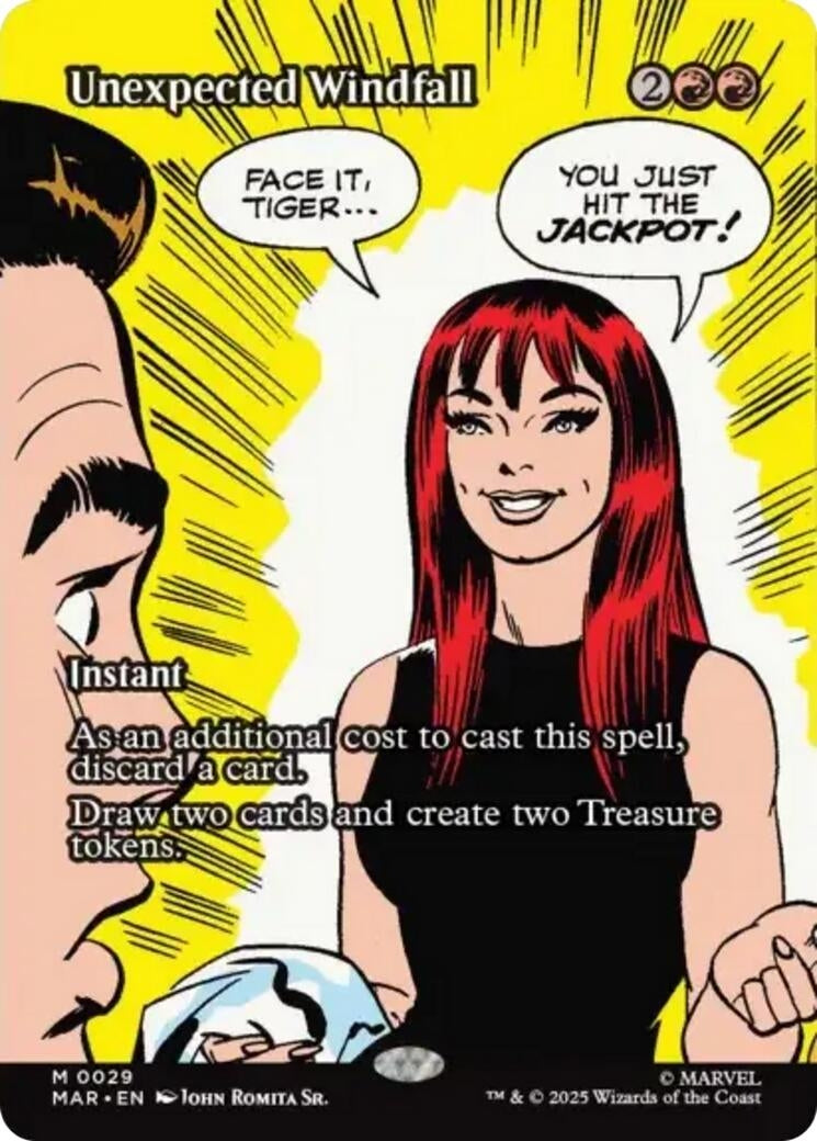 Image for Unexpected Windfall (Borderless) (29) - Magic: The Gathering