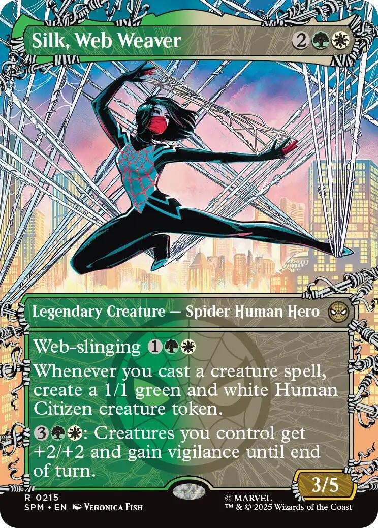 Image for Silk, Web Weaver (Borderless) (215) (SPM) - Magic: The Gathering