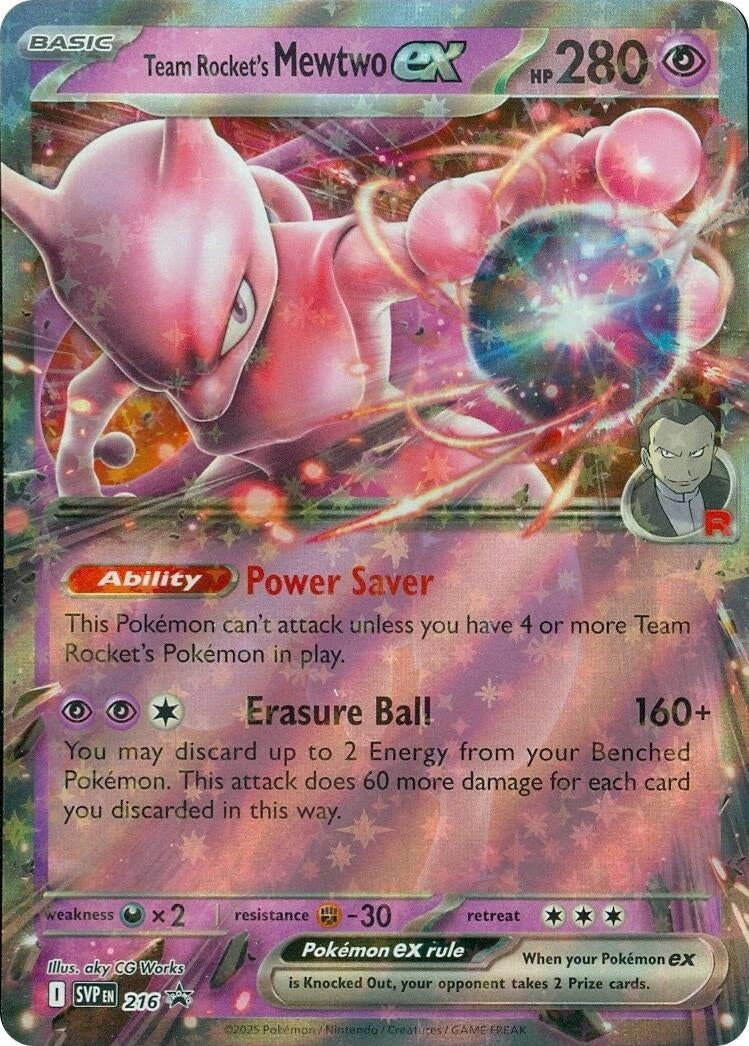 Image for Team Rocket's Mewtwo ex - 216 (216) (SVP) - Pokemon