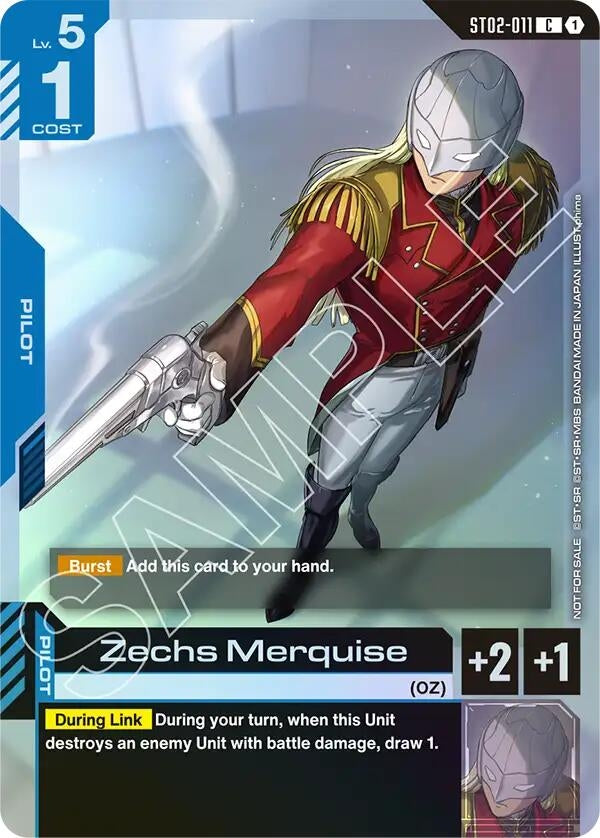 Image for Zechs Merquise (Championship Participation Pack 01) (ST02-011) (GCG-PR) - Gundam Card Game