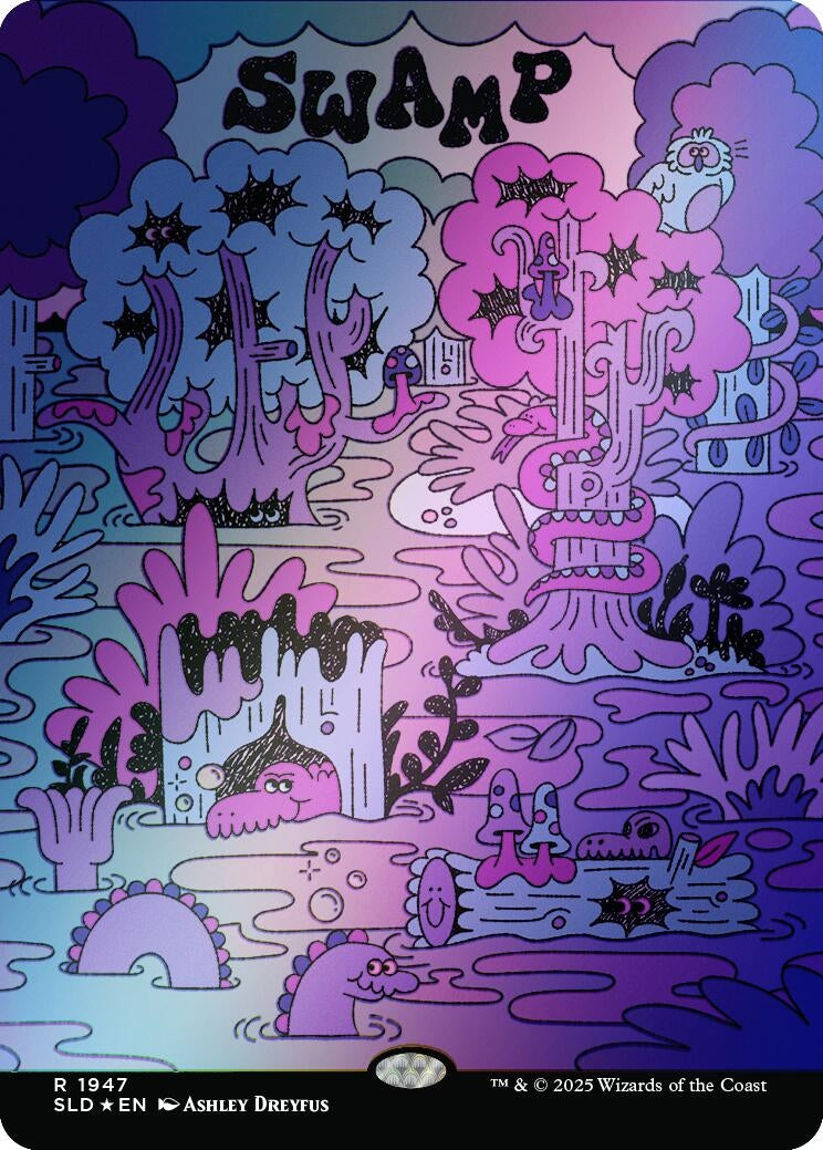Image for Swamp (1947) (Rainbow Foil) (1947) - Magic: The Gathering