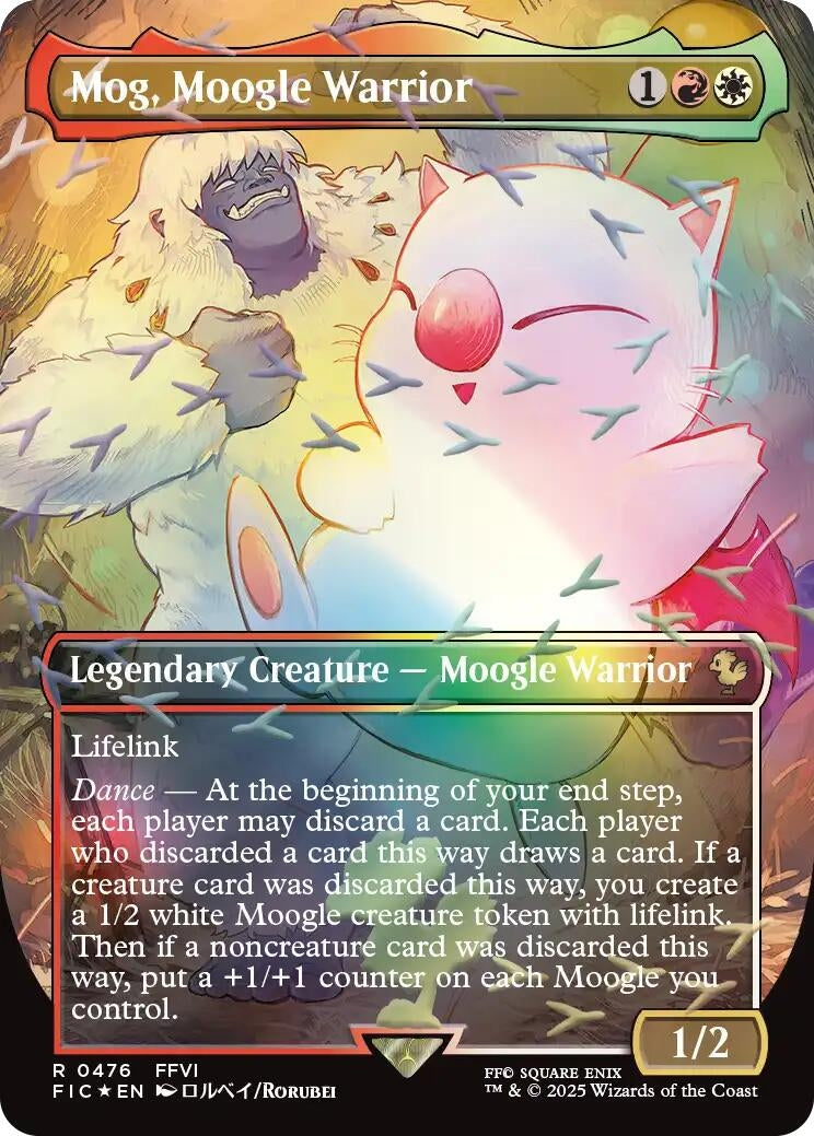 Image for Mog, Moogle Warrior (Borderless) (Chocobo Track Foil) (476) - Magic: The Gathering