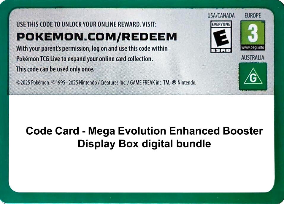 Image for Code Card - Mega Evolution Enhanced Booster Display Box digital bundle (MEG) - Pokemon