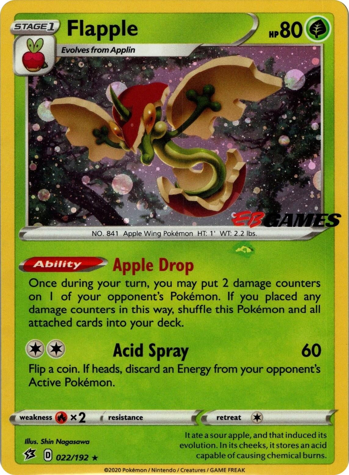 Image for Flapple - 022/192 (EB Games Exclusive APAC) (022/192) (MCAP) - Pokemon