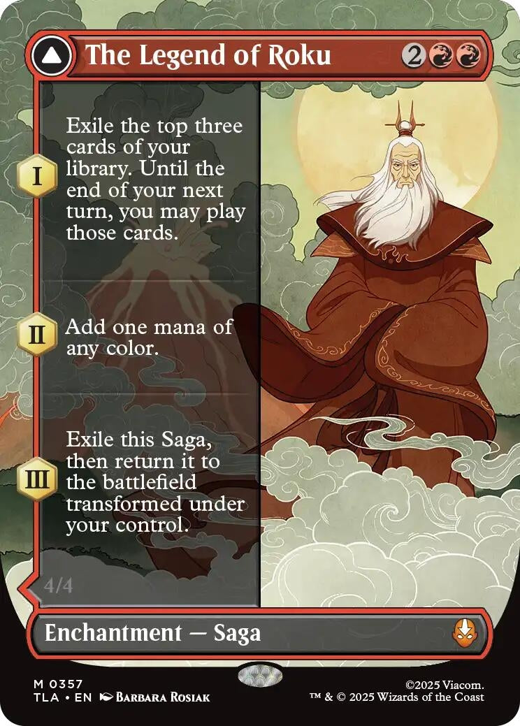 Image for The Legend of Roku (Borderless) (357) (TLA) - Magic: The Gathering