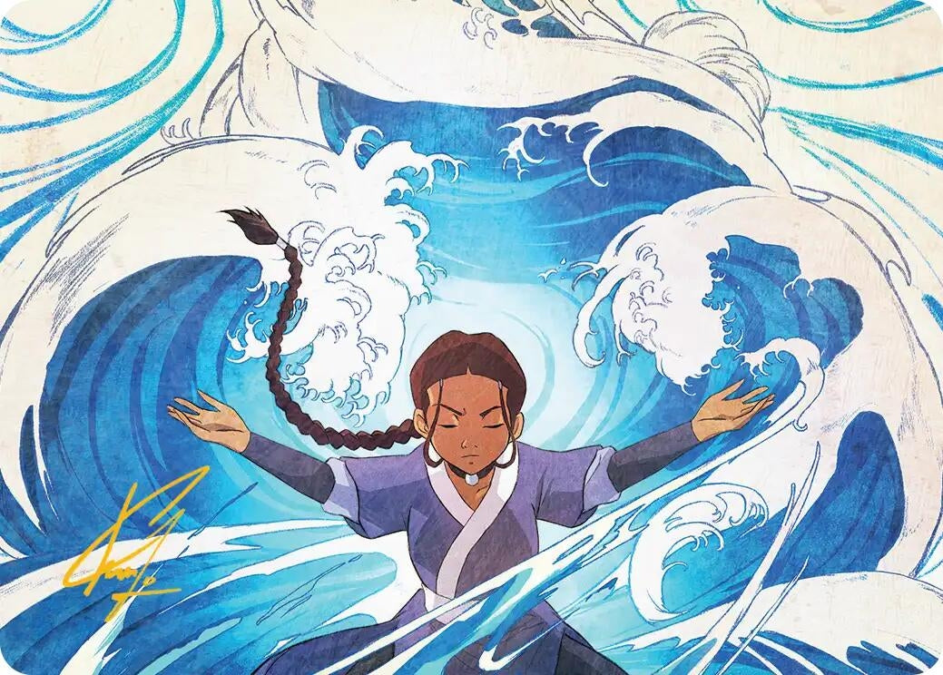 Image for Katara, Water Tribe's Hope Art Card (Gold-Stamped Signature) (48) (ASTLA) - Magic: The Gathering
