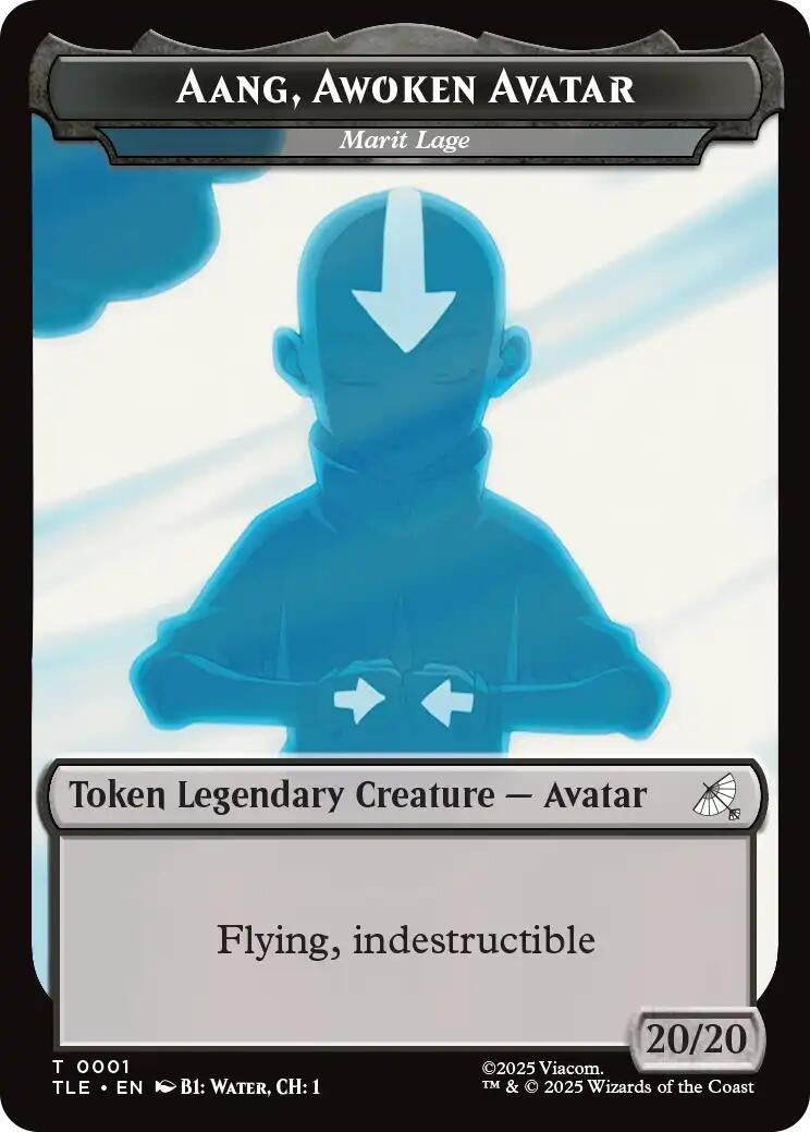 Image for Aang, Awoken Avatar - Marit Lage // Treasure Double-Sided Token (1 // 22) (TLE) - Magic: The Gathering