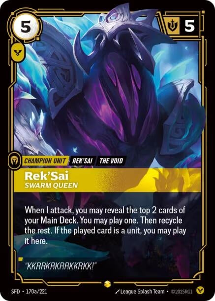 Image for Rek'Sai - Swarm Queen (Alternate Art) (170a/221) (SPF) - Riftbound: League of Legends Trading Card Game