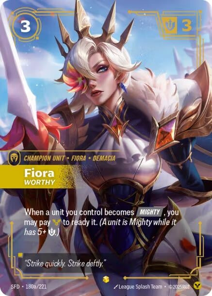 Image for Fiora - Worthy (Alternate Art) (180a/221) (SPF) - Riftbound: League of Legends Trading Card Game