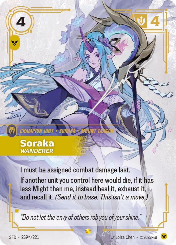 Image for Soraka - Wanderer (Signature) (239*/221) (SPF) - Riftbound: League of Legends Trading Card Game