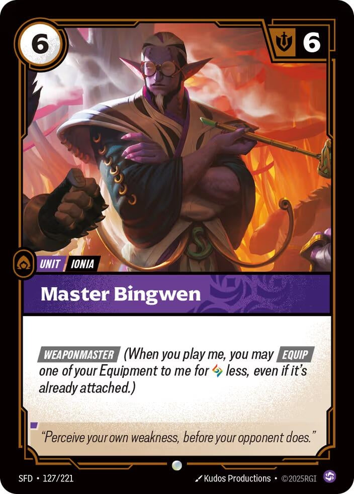 Image for Master Bingwen (127/221) (SPF) - Riftbound: League of Legends Trading Card Game