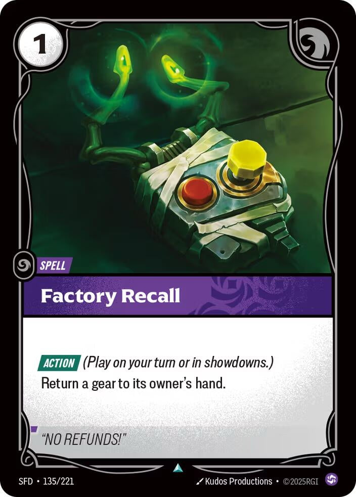 Image for Factory Recall (135/221) (SPF) - Riftbound: League of Legends Trading Card Game