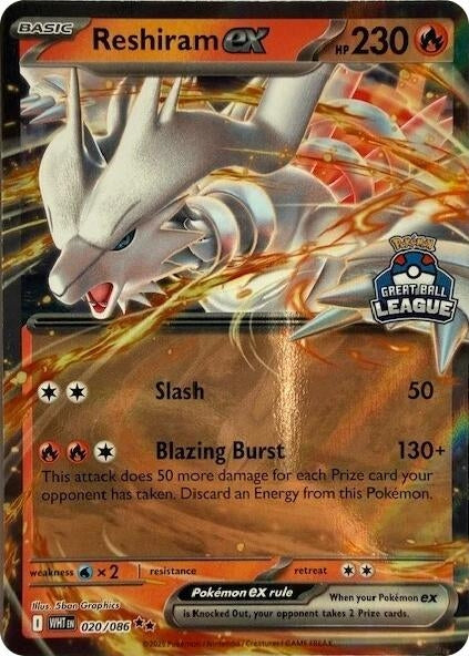 Image for Reshiram ex - 020/086 (Great Ball League) (020/086) (SEA) - Pokemon