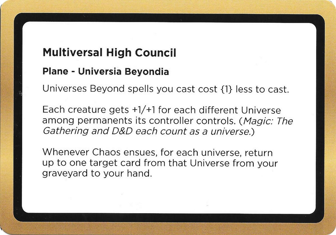 Image for Multiversal High Council (Black Lotus Unknown Planechase) (OVER) - Magic: The Gathering