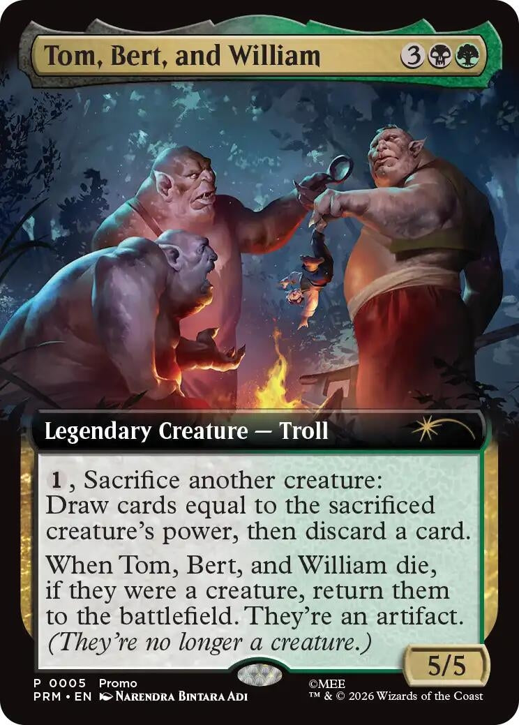 Image for Tom, Bert, and William (Extended Art) (5) (PRM) - Magic: The Gathering