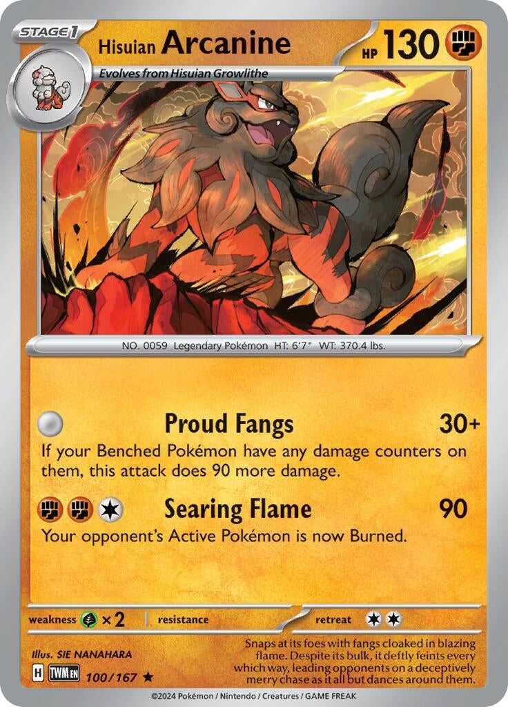 Image for Hisuian Arcanine - 100/167 (Non-Holo) (100/167) (PR) - Pokemon