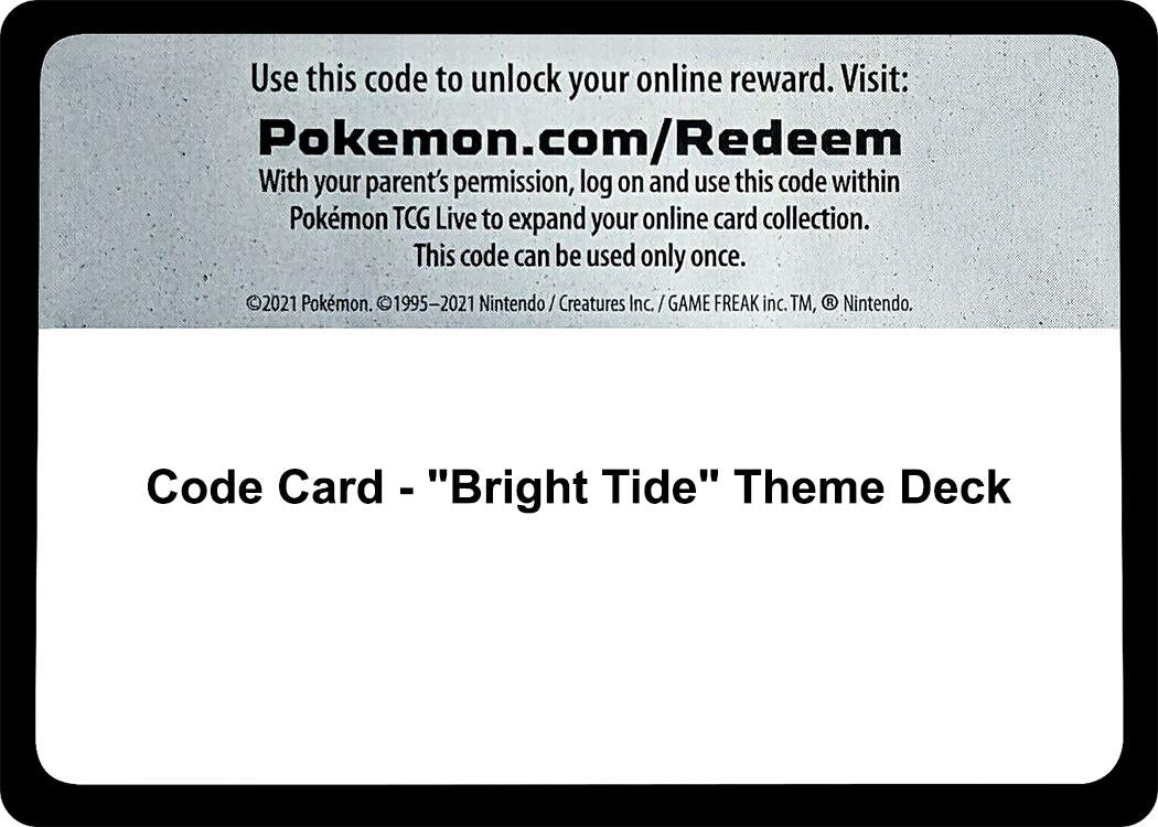 Image for Code Card - "Bright Tide" Theme Deck (SM01) - Pokemon