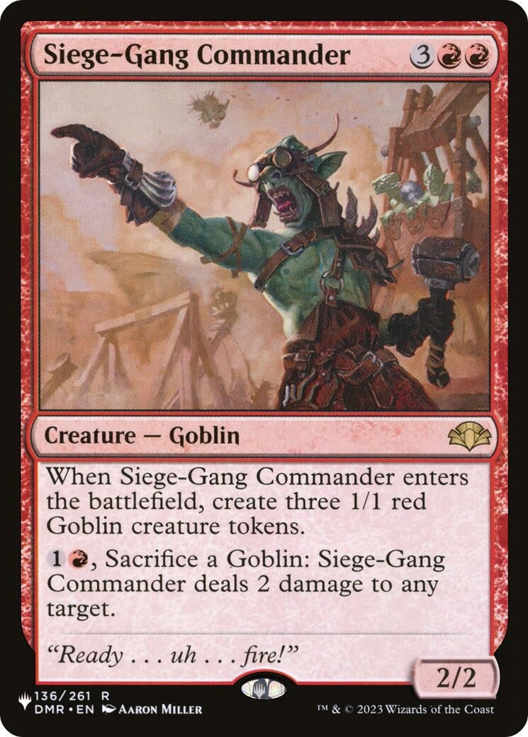 Image for Siege-Gang Commander (136) (LIST) - Magic: The Gathering