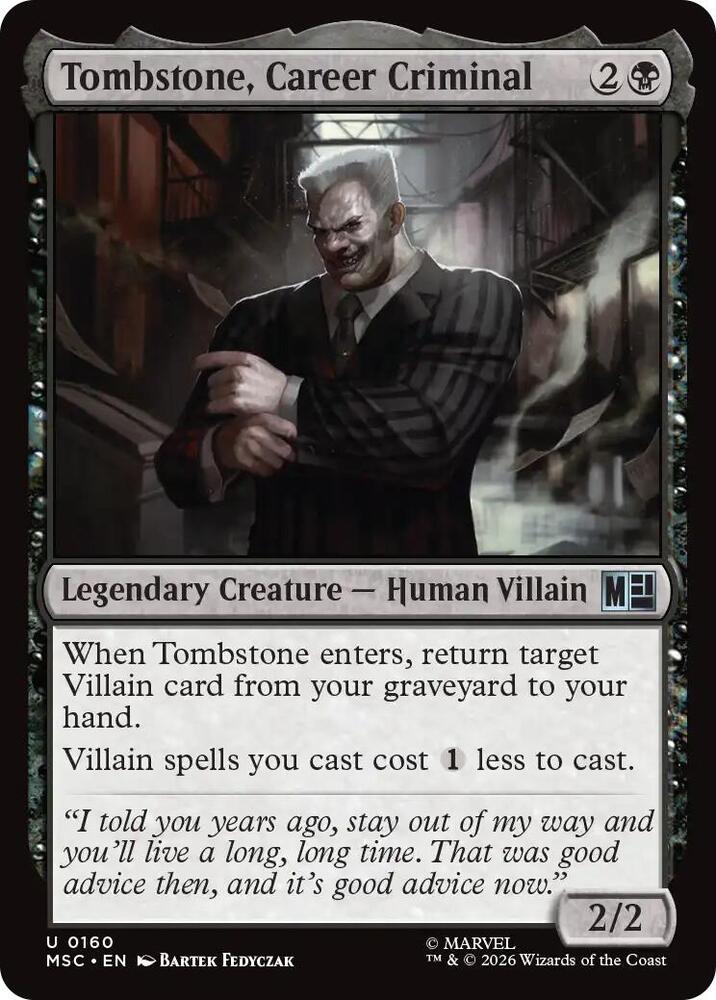 Tombstone, Career Criminal (0160) (Surge Foil) (160) (MSC)