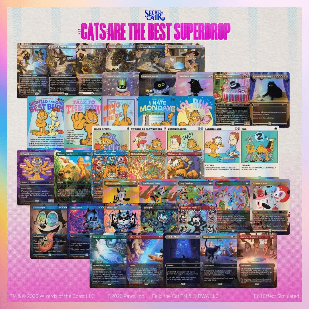 Image for Secret Lair Cats Are the Best Superdrop: Laser Focus Foil Bundle - Magic: The Gathering