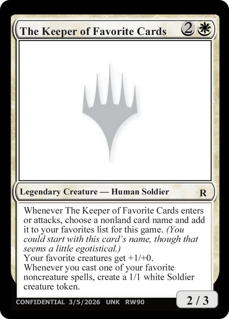 Image for The Keeper of Favorite Cards (3/5/2026) (UNK) - Magic: The Gathering