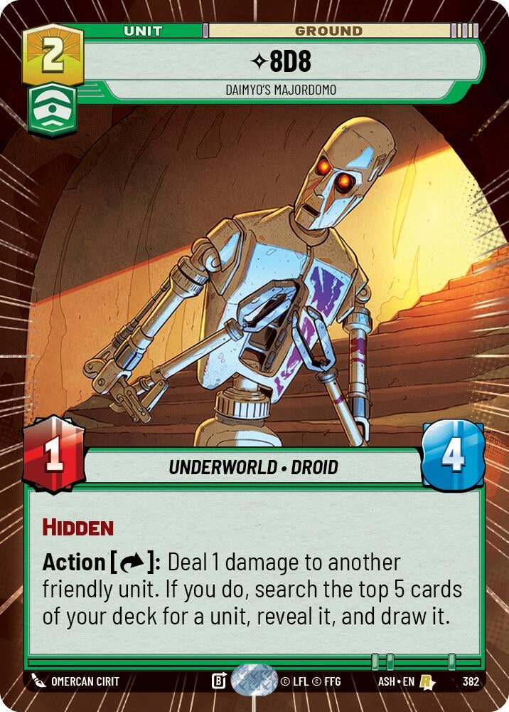 Image for 8D8 - Daimyo's Majordomo (Hyperspace) (382) (ASH) - Star Wars: Unlimited