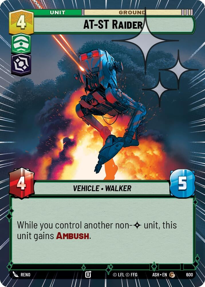 Image for AT-ST Raider (Hyperspace Foil) (600) (ASH) - Star Wars: Unlimited