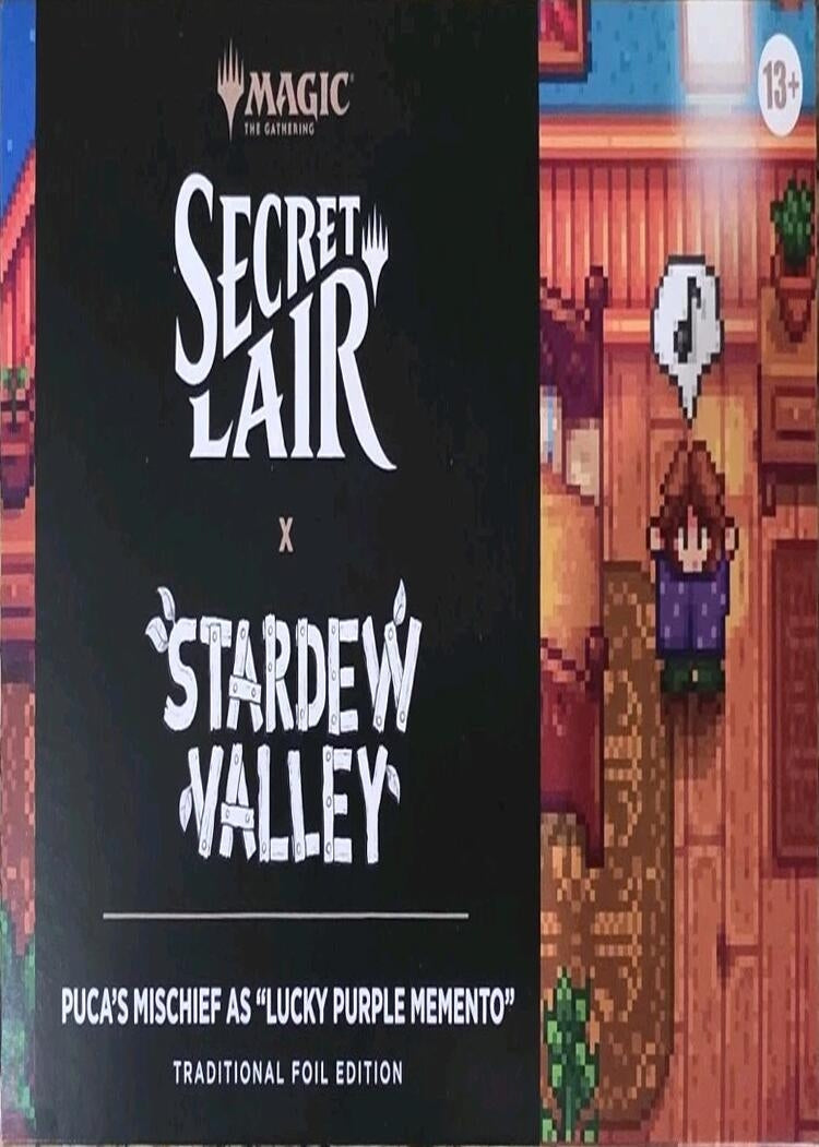 Image for Secret Lair Drop: Secret Lair x Stardew Valley - Puca's Mischief As "Lucky Purple Memento" - Traditional Foil Edition - Magic: The Gathering