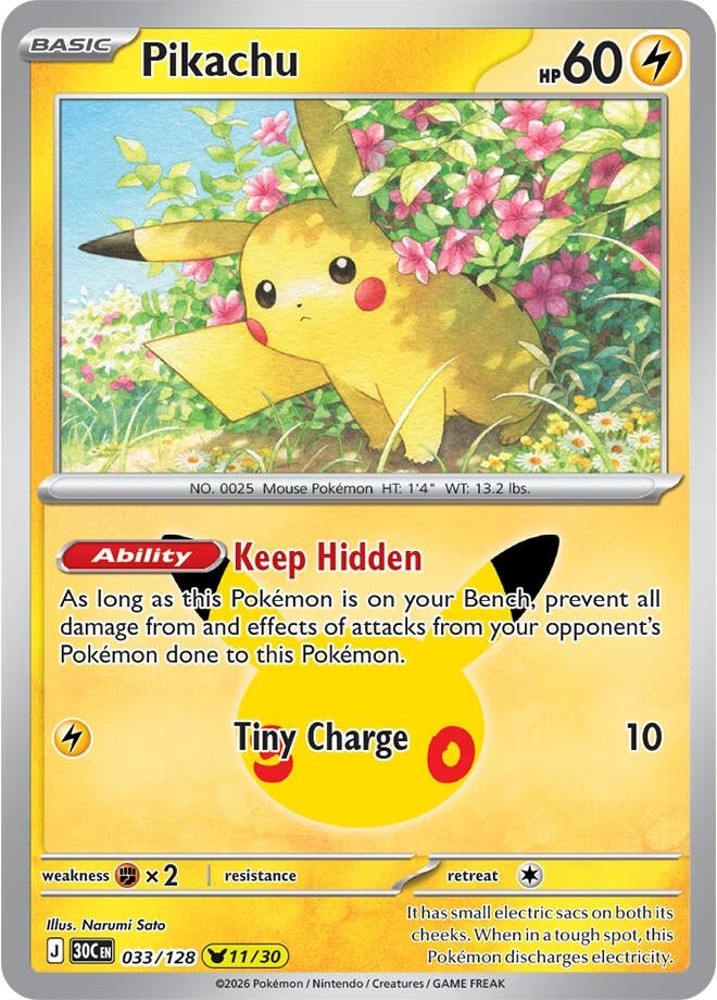 Image for Pikachu (033/128) (30C) - Pokemon