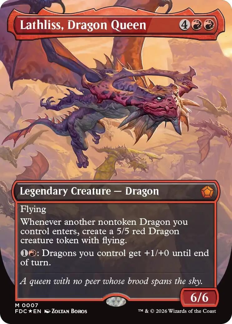 Image for Lathliss, Dragon Queen (Borderless) (7) (FDC) - Magic: The Gathering
