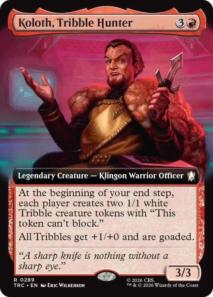 Image for Koloth, Tribble Hunter (Extended Art) (289) (TRK) - Magic: The Gathering