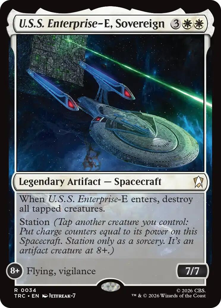 Image for U.S.S. Enterprise-E, Sovereign (Surge Foil) (34) (TRC) - Magic: The Gathering