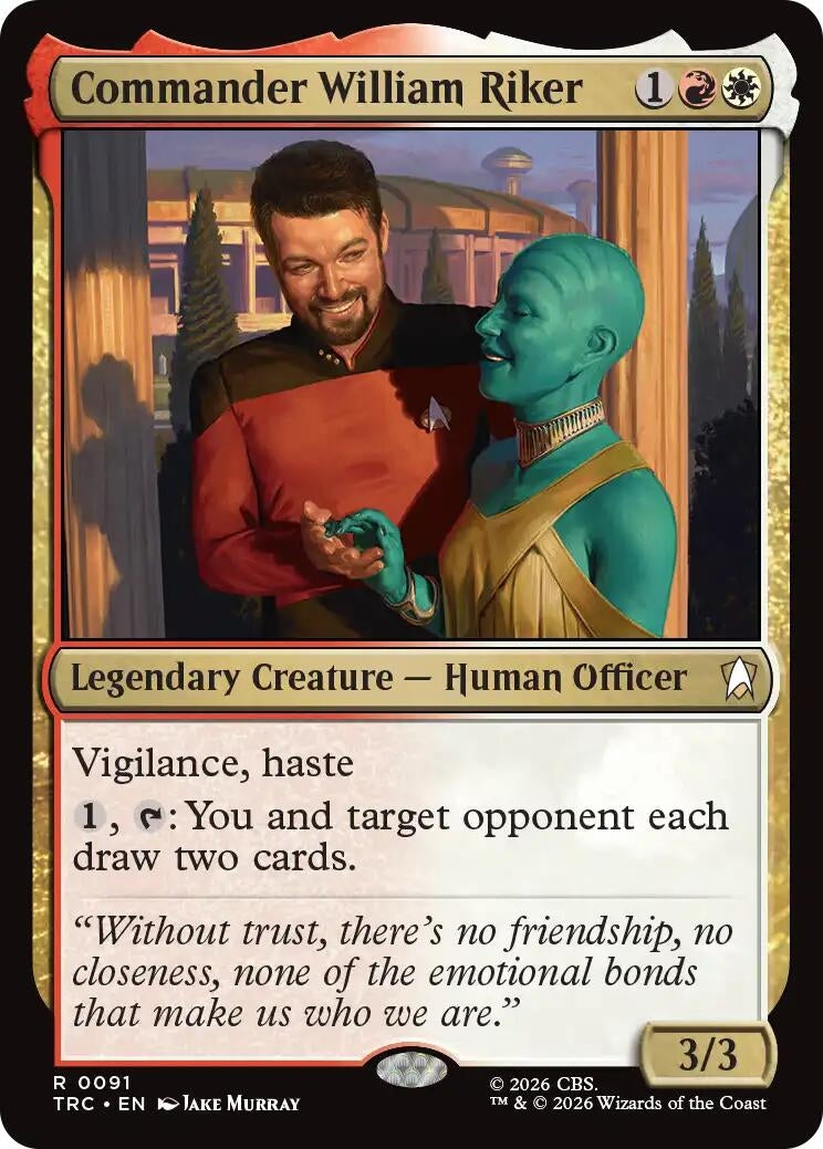 Image for Commander William Riker (Surge Foil) (91) (TRC) - Magic: The Gathering
