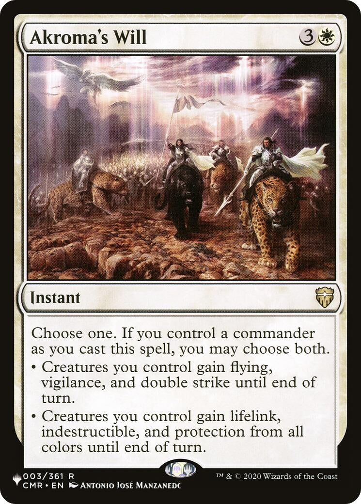 Image for Akroma's Will (3) (LIST) - Magic: The Gathering